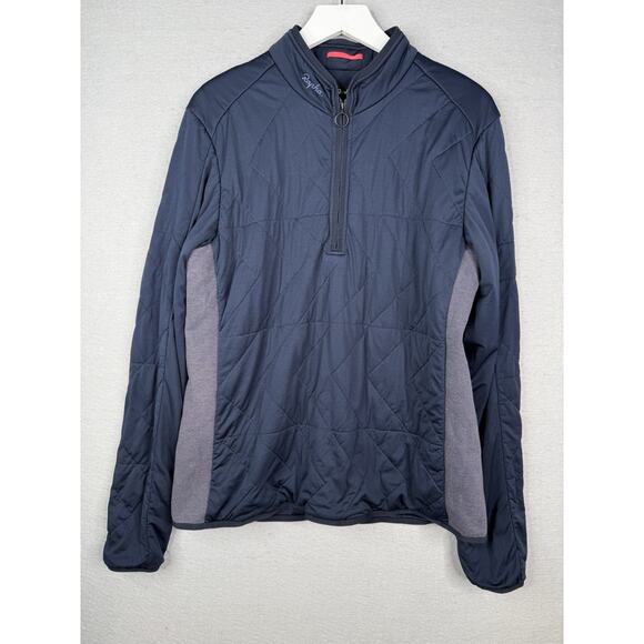 Rapha Insulated Sweatshirt Quilted 1/4 Zip Pullover Mens XL Blue Cycling Rare